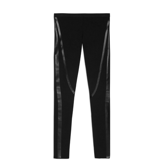HELMUT LANG Coated Seam Leggings Black XS - Picture 1 of 4